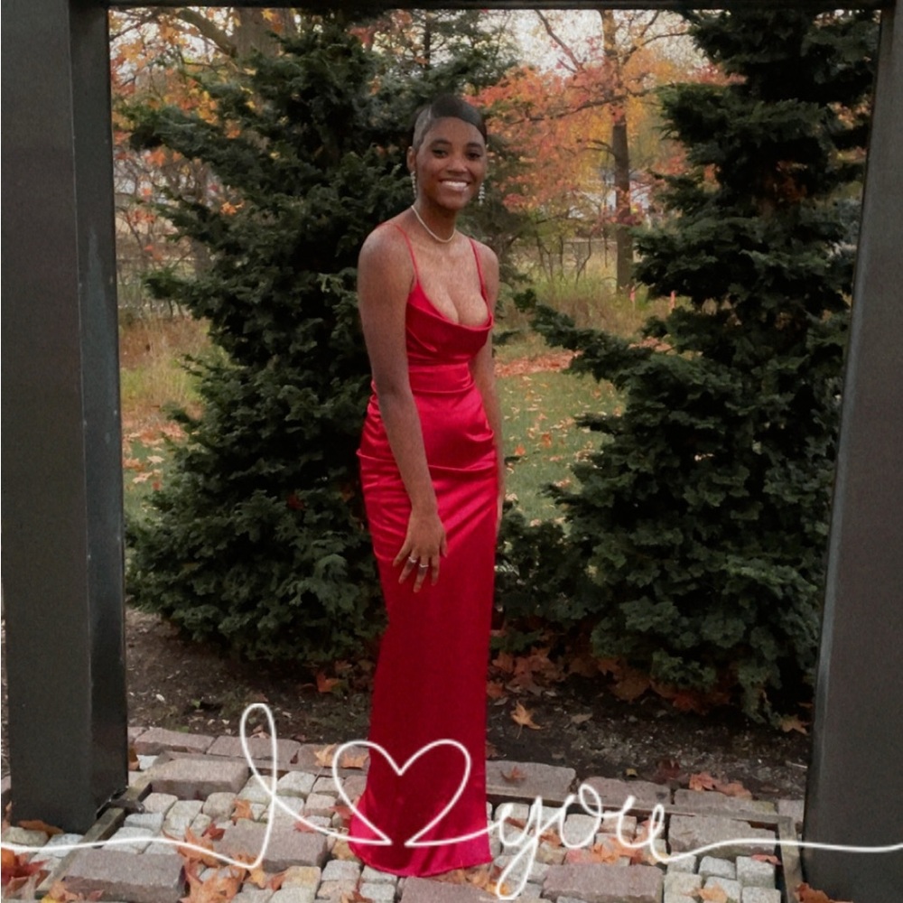 Windsor Red Satin Maxi Dress